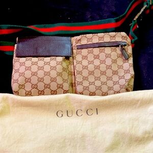 GUCCI Canvas Double Pocket Beltbag